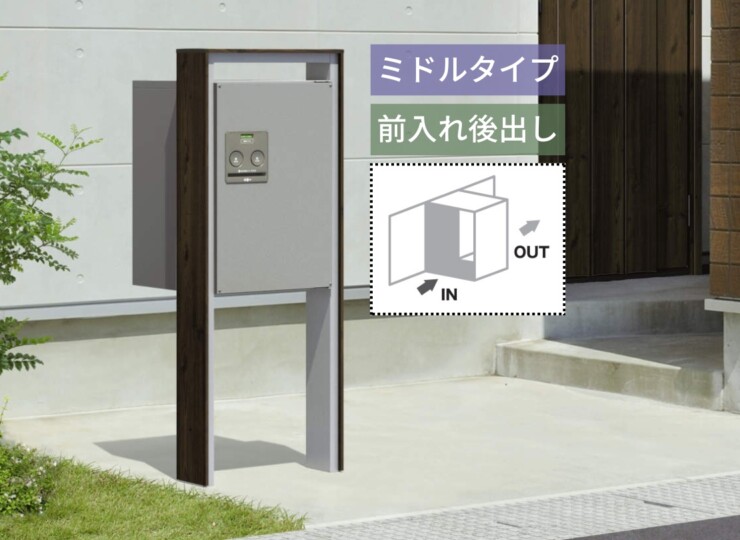 三協アルミ 宅配ボックス フレムス Classic（クラシック）ポール建てタイプ ミドルタイプ 前入れ後出し FMP-MH（FMB-MH）アイキャッチ