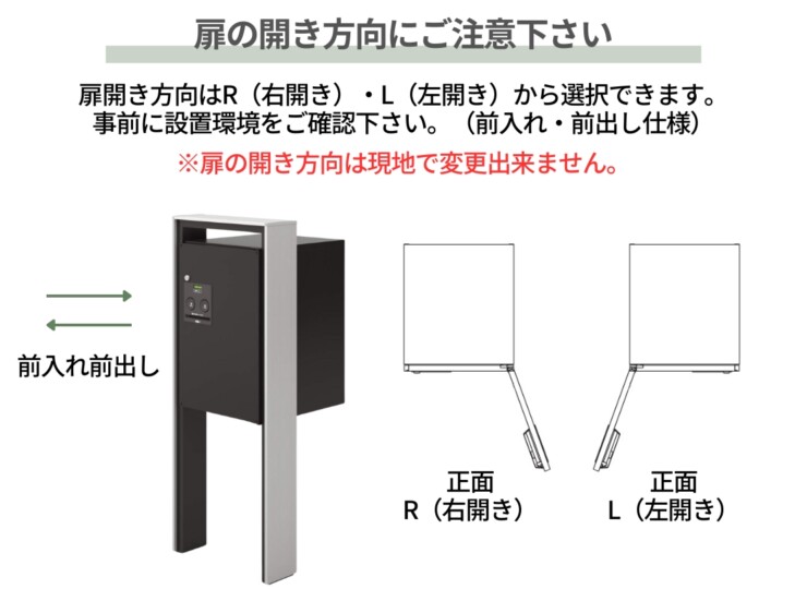 三協アルミ 宅配ボックス フレムス Classic（クラシック）ポール建てタイプ ミドルタイプ 前入れ前出し FMP-MH（FMB-MH）扉の開き方向にご注意下さい