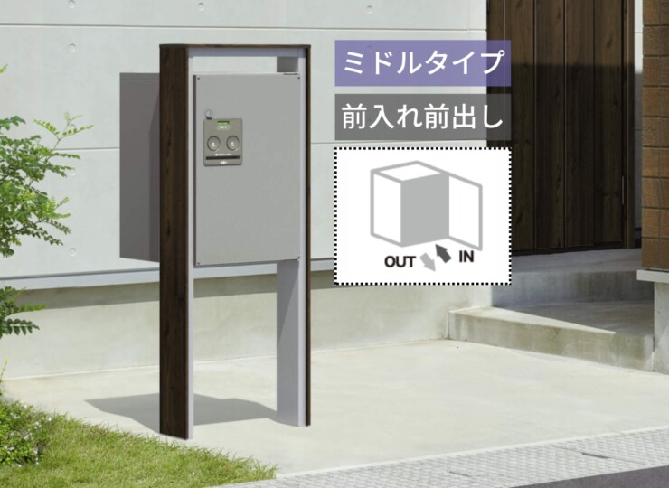 三協アルミ 宅配ボックス フレムス Classic（クラシック）ポール建てタイプ ミドルタイプ 前入れ前出し FMP-MH（FMB-MH）アイキャッチ