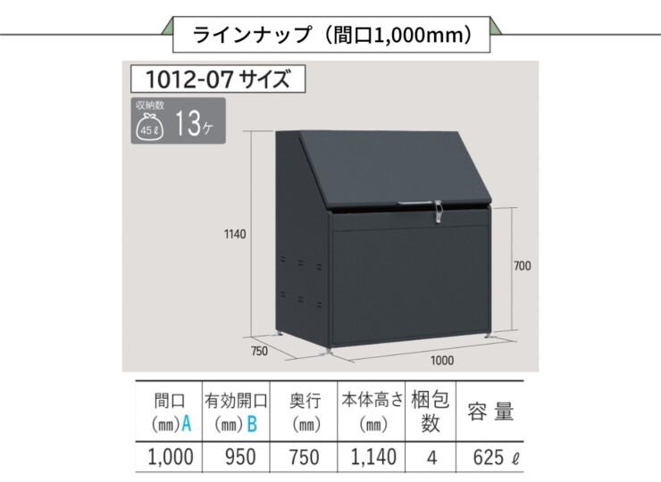 四国化成 ゴミストッカーFS型 GFSシリーズ ラインナップ GFS-1012-07BK