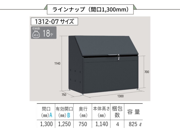 四国化成 ゴミストッカーFS型 GFSシリーズ ラインナップ GFS-1312-07BK