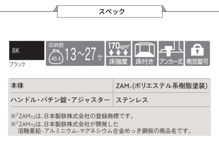 四国化成 ゴミストッカーFS型 GFSシリーズ スペック