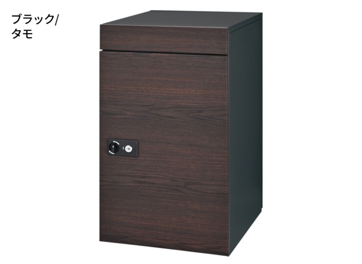 オンリーワンクラブ ポスト＆宅配ボックス カレ ブラック/タモ