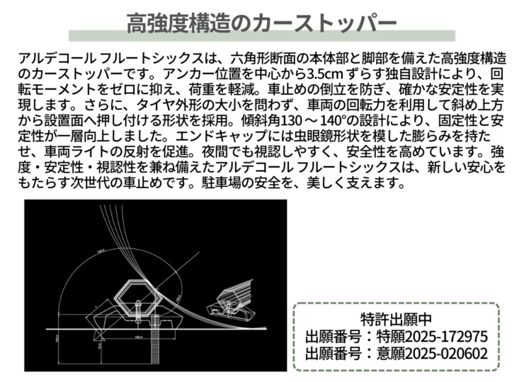 オンリーワン カーストッパー アルデコール　Flute SIX（フルートシックス）高強度構造のカーストッパー