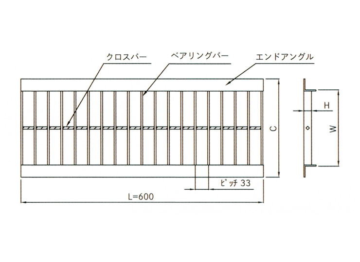 法山本店グレーチングHGU-L600