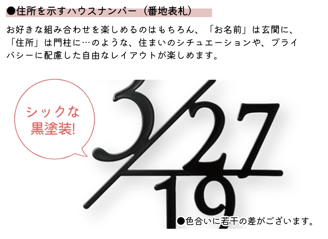 福彫 ハウスナンバー HNKT-1 ステンレス切文字 テクスチャー