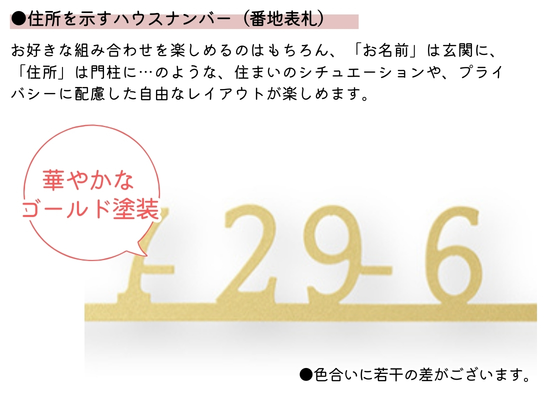 福彫 ハウスナンバー HNKT-3 ステンレス切文字 テクスチャー