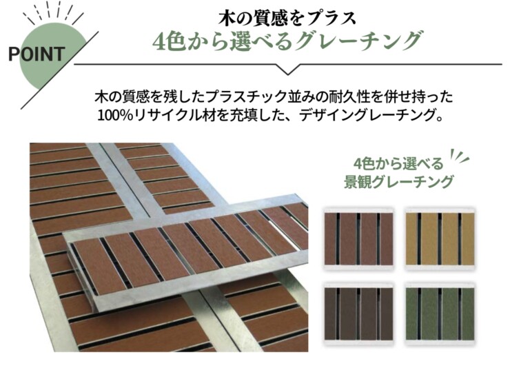 法山本店 細目型景観グレーチング HYUP-L600 特長