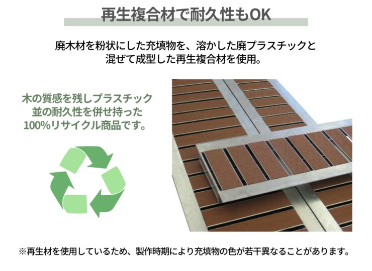 法山本店 細目型景観グレーチング HYUP-L600 再生複合材で耐久性もOK