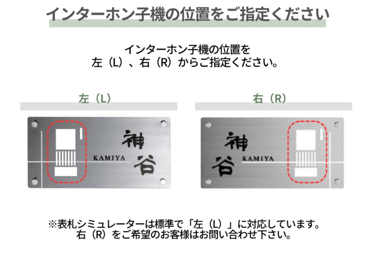 美濃クラフト インターホンカバーサイン IPC-75インターホン子機の位置をご指示下さい