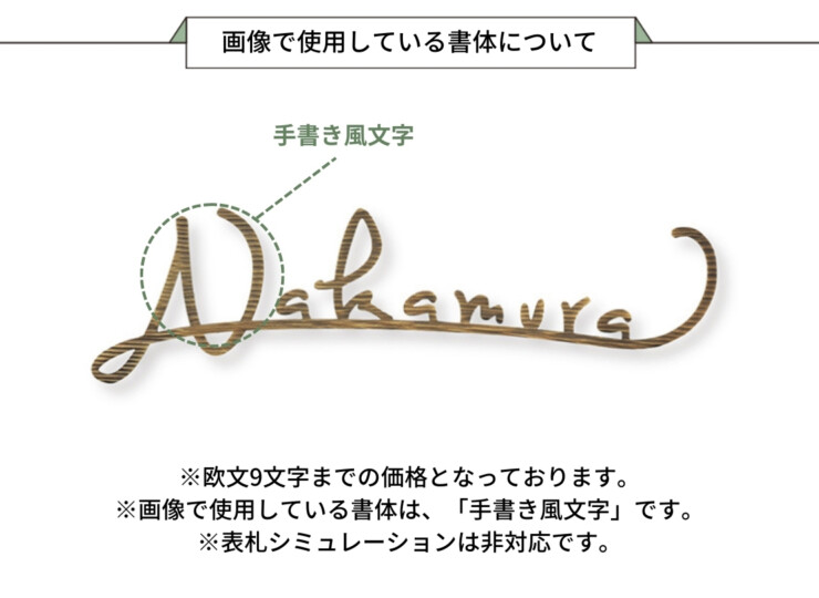 福彫 ニューブラスアイアン ミニカリエ IR-223 真鍮切文字 画像で使用している書体について