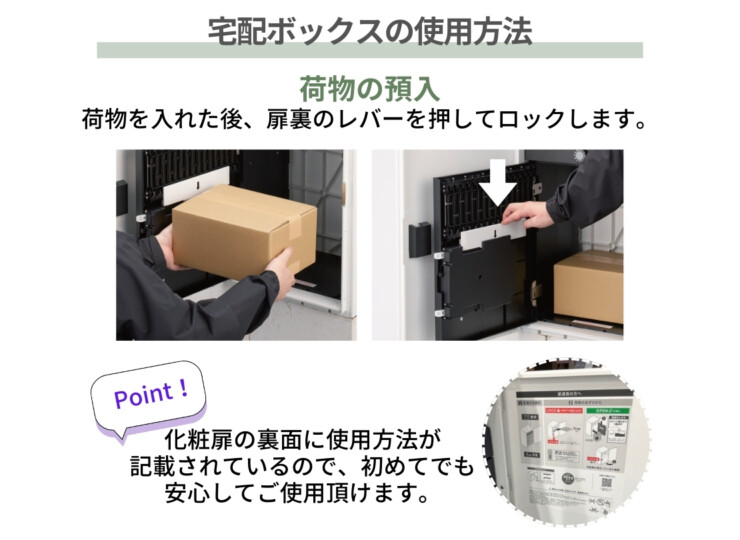 ナスタ 宅配ボックス　Nasta Box +（ナスタボックス プラス）KS-TL06NP 宅配ボックスの使用方法