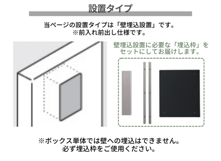 ナスタ 宅配ボックス Nasta Box +（ナスタボックス プラス）KS-TL06NP 壁埋込タイプ 設置タイプ