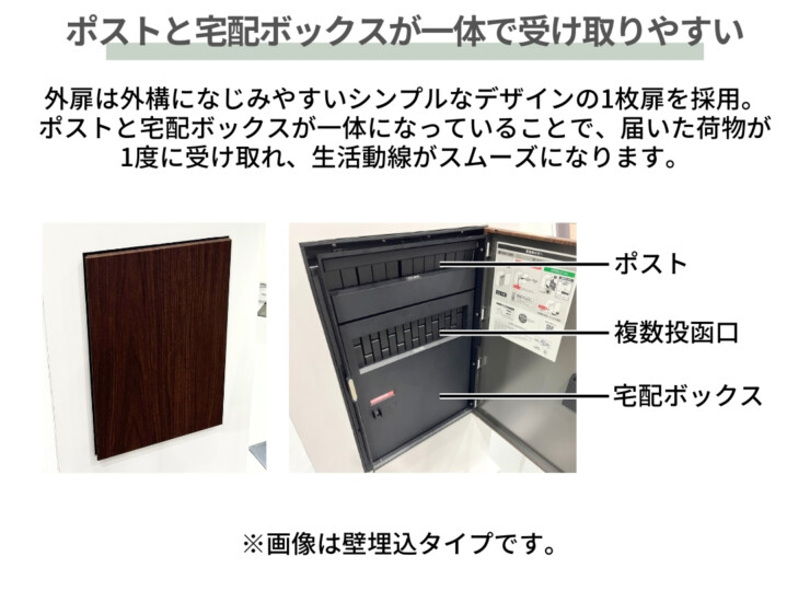 ナスタ ナスタボックス プラスポスト サイズL 前入後出し 据置タイプ ポストと宅配ボックスが一体で受取やすい