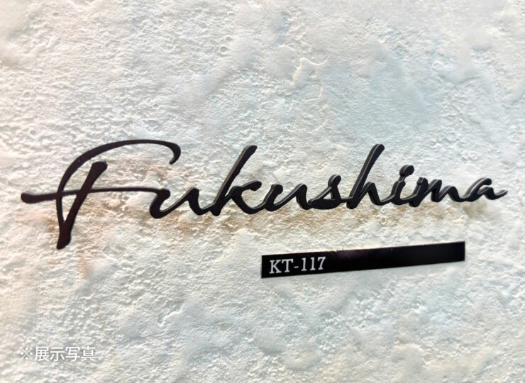 福彫 タイニーサイン ボルト取付けタイプ（欧文）ステンレス切文字 KT-117 展示写真