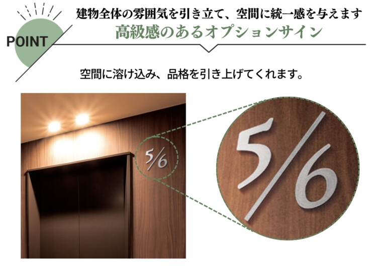 福彫 看板・銘板 オプションサイン 階数表示 KTZ-914 特長
