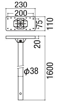 LIXIL ステンレスポールSP-38 サイズ