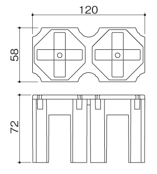 四国化成建材 芝生舗装路 ローンマーカー 製品姿図