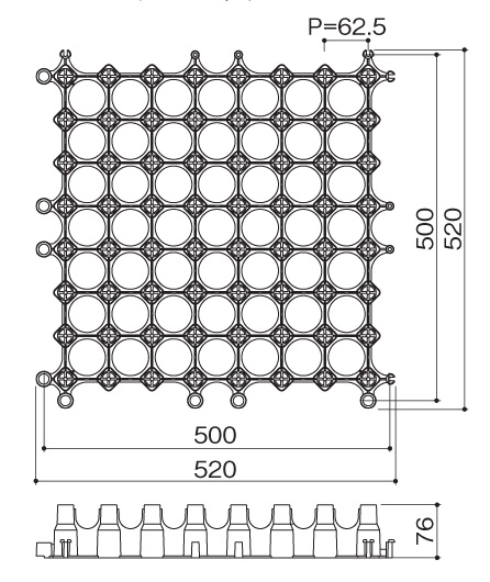 四国化成建材 芝生舗装路 ローンベース 製品姿図