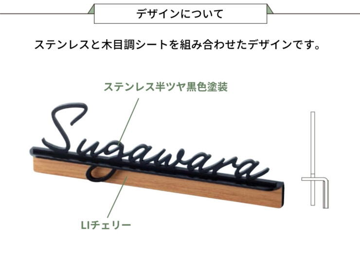 美濃クラフト ステンレス切文字表札 Litto（リット）両面テープ取り付け LIT-1 デザインについて