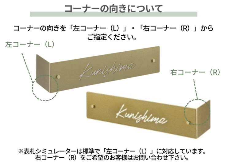 美濃クラフト LED表札 LEDコーナーサイン LKA-3 コーナーの向きについて