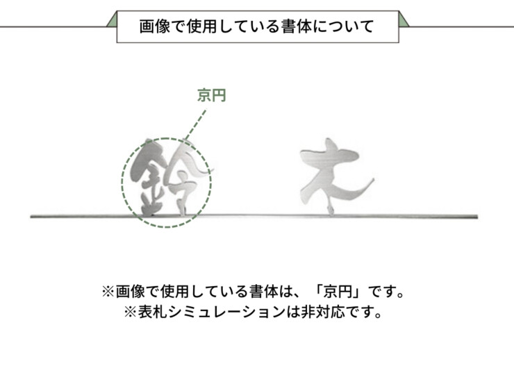 美濃クラフト ステンレス切文字 Line-s LT-10-HL 画像で使用している書体について
