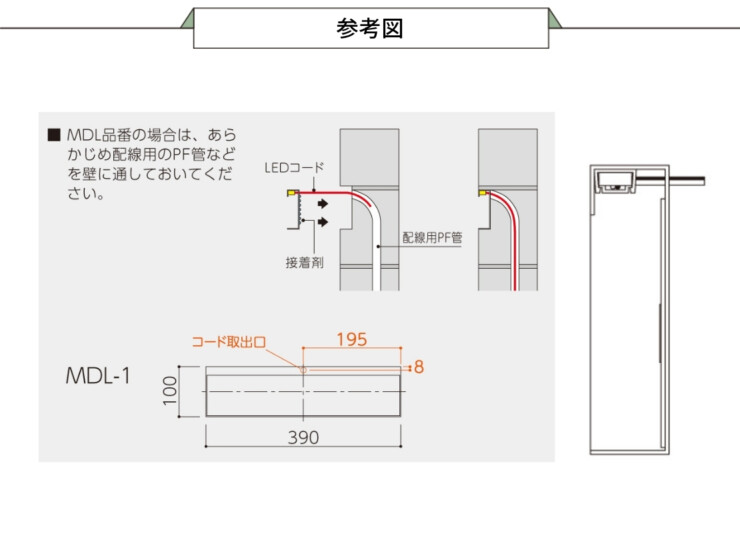 美濃クラフト 埋込式表札 モデスト 表示面フラットタイプ MDL-1 参考図