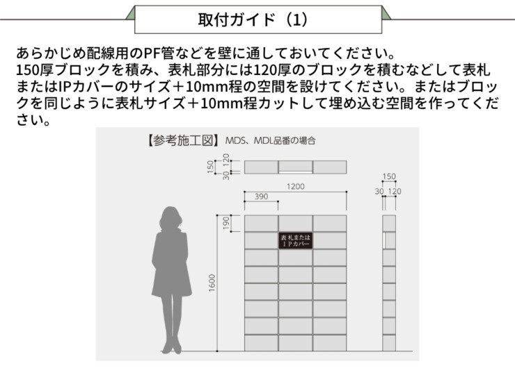 美濃クラフト 埋込式表札 モデスト 取り付けガイド