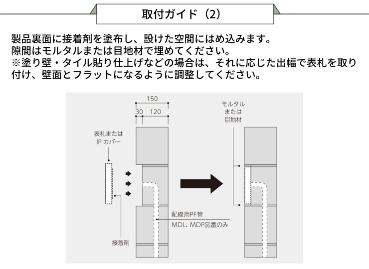 美濃クラフト 埋込式表札 モデスト 取り付けガイド