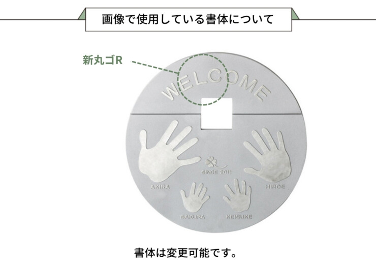 美濃クラフト 機能門柱 チャバ・チャバ30・チャバシラー専用オプション アルミ鋳物メモリアルプレート ML-PLATE 画像で使用している書体について