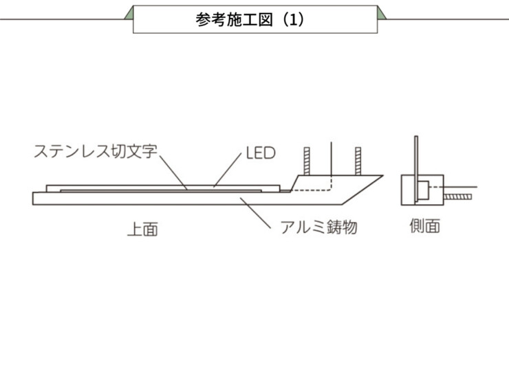 美濃クラフト LED表札 ステラルーチェ MY-4 参考施工図