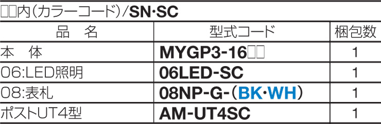 四国化成建材 マイ門柱3型 型式コード