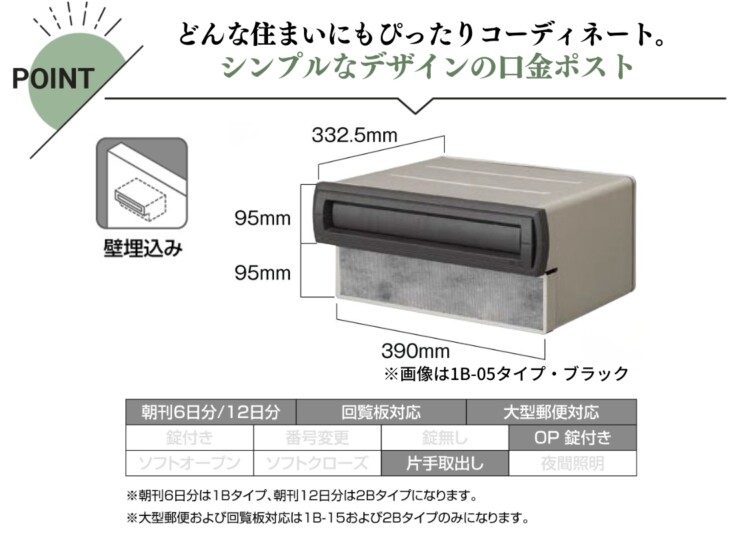 LIXIL エクスポスト 口金タイプ N-1型 2Bタイプ 特長