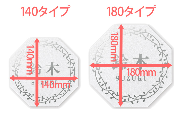 丸三タカギ 風水表札premium 八角形タイプ NFHSS-C-21 サイズ