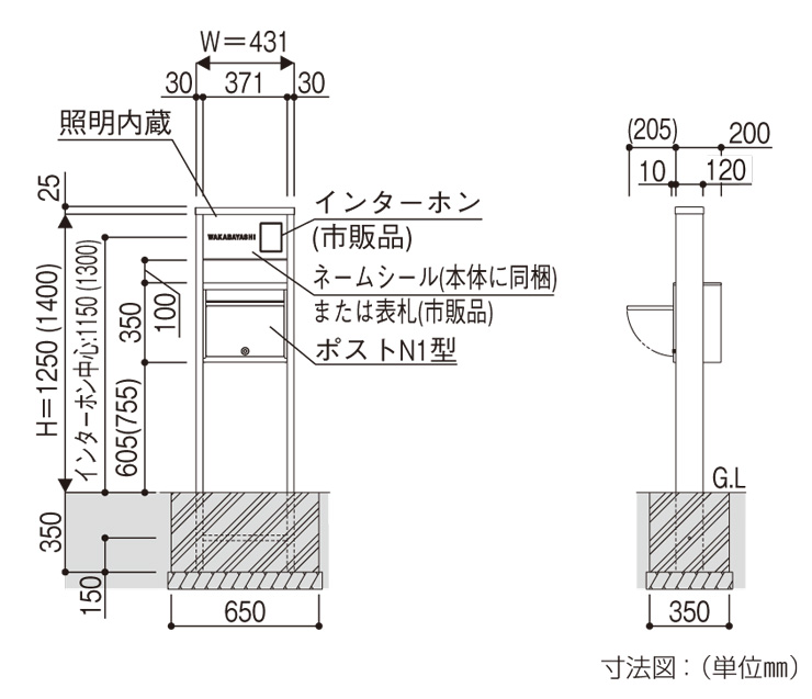 YKKAP ポスティモαⅢ D型 サイズ