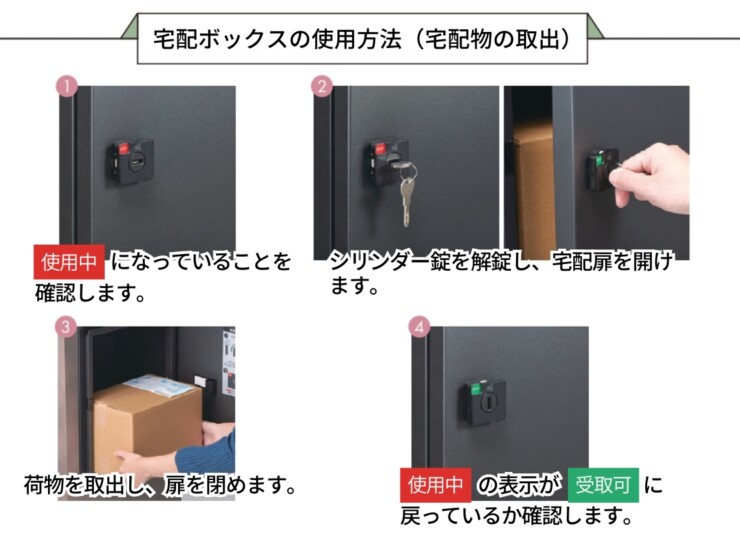 福彫 宅配ポスト ベレーナ（据え置きタイプ・ダークグレー）PBL-DGRS 宅配物の取り出し