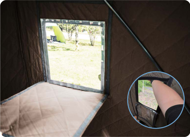 プラウMUSHIBURO（蒸し風呂）テント＆ストーブセット 開閉可能な壁面窓