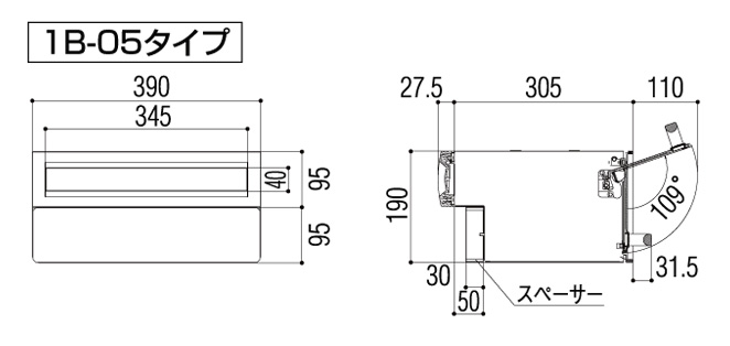 LIXIL エクスポスト 口金タイプ S-1型 1B-05タイプ サイズ