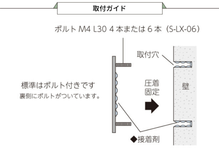 美濃クラフト 館銘板/商業看板 ステンレスサイン S-LX-06 取り付けガイド
