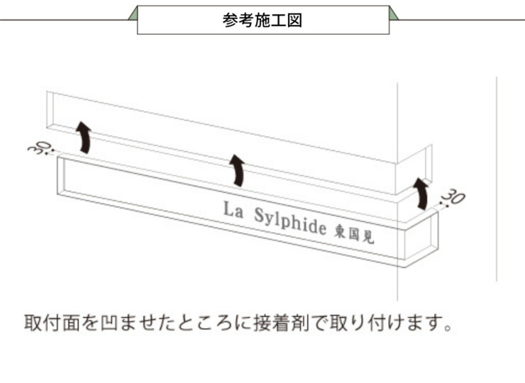 美濃クラフト 館銘板/商業看板 ステンレスサイン 埋込タイプ 取り付けガイド