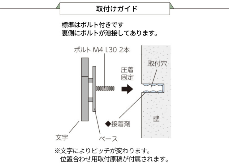 美濃クラフト ステンレス表札 スフィーダ SF-11 取付ガイド