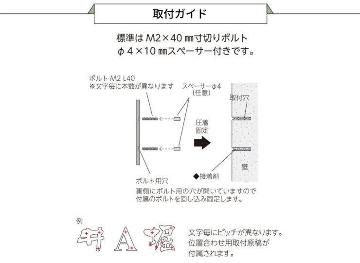 美濃クラフト ステンレス表札 シャイン 取り付けガイド