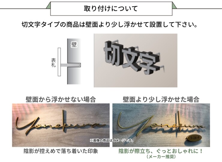 福彫 切り文字表札 取り付けについて