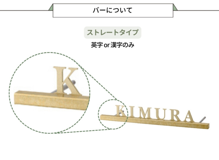 美濃クラフト ステンレス切文字表札 Slif（スリフ）ストレートタイプ SLF-11 バーについて