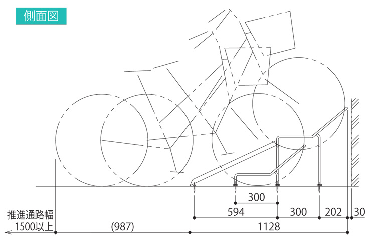 田窪工業所 タクボ自転車置場・ラック SP-CR型 独立型ラック サイズ