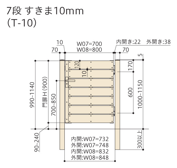 F＆F マイティ フィット門扉 T-10