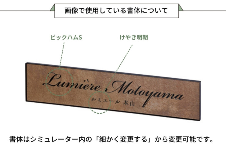 美濃クラフト 館銘板/商業看板 タイルサイン T-BC-12 画像で使用している書体について