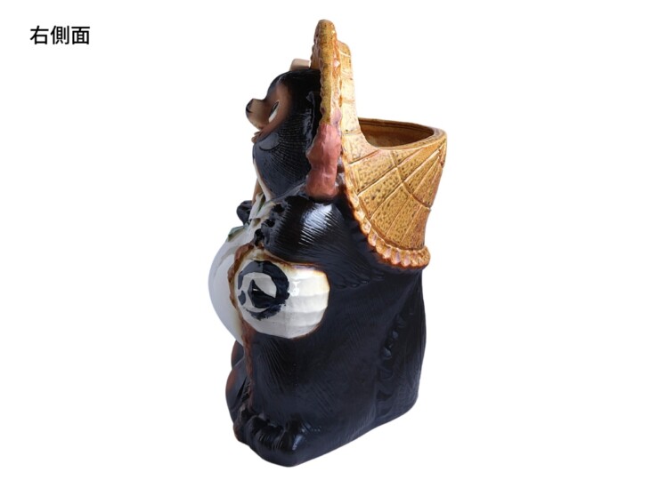 陶里 信楽焼 表札狸傘立17号 TH049-05 右側面