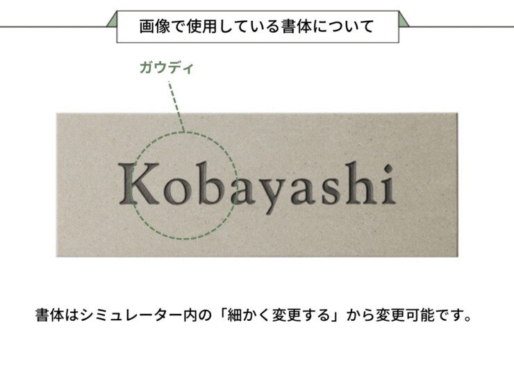 美濃クラフト タイル表札 Hololith（ホロリス）THL-23 画像で使用している書体について