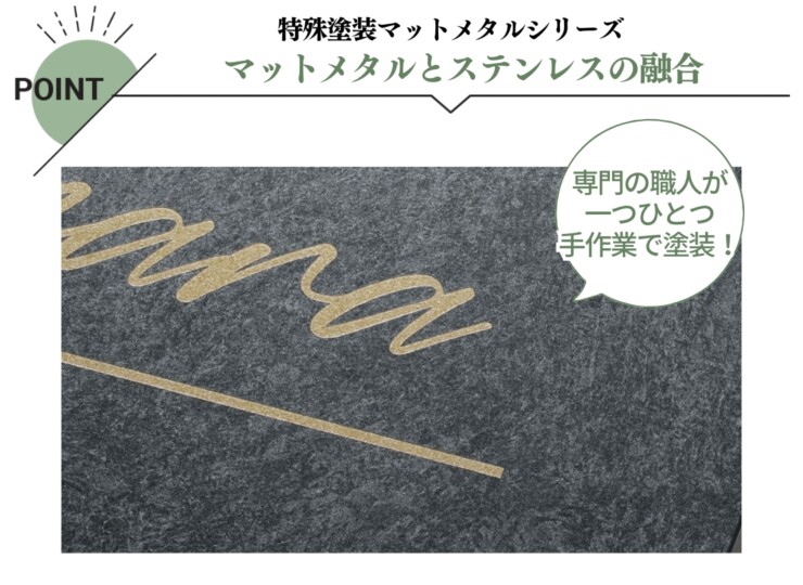 福彫 スタイルアートサイン（特殊塗装）レガシア ステンレス（ホリゾングレー リン酸処理風）TSPF-501 特長